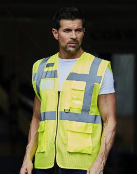 Yoko Hi-Vis Open Mesh Executive Waistcoat 