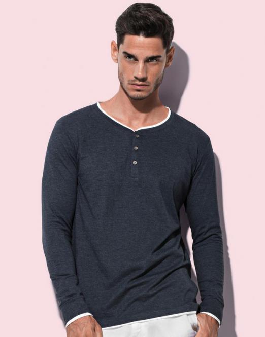 Stedman Luke Langarm Henley T-Shirt Männer 