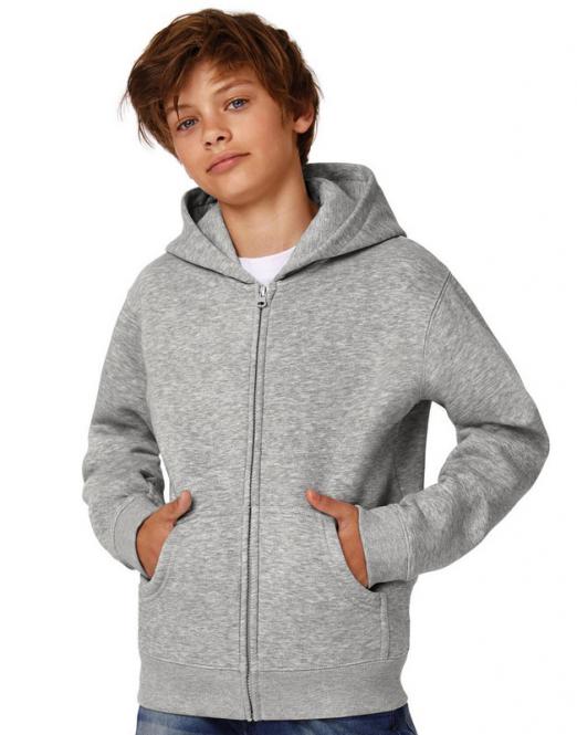 B&C Kinder Kapuzen-Sweatshirt mit Zip 