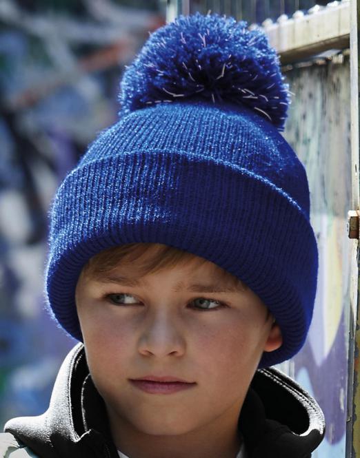 Beechfield Junior Reflective Bobble Beanie 