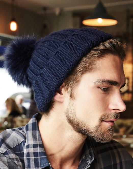 Beechfield Verbier Fur Pom Pom Chunky Beanie 