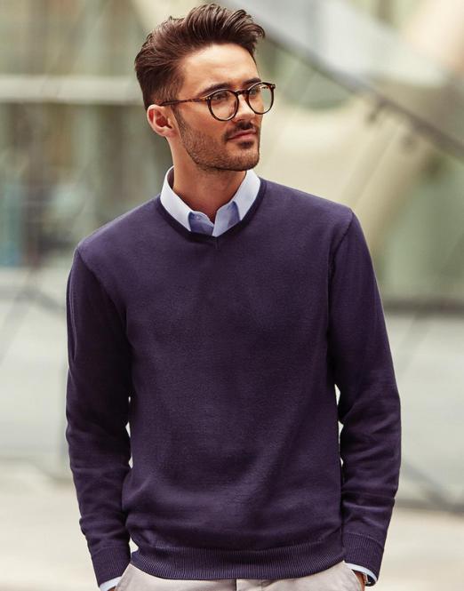 Russell Collection V-Ausschnitt Knit-Pullover 