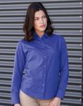 Russell Collection Damen Oxford Bluse Langarm 