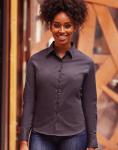 Russell Collection Damen Classic Twill Bluse Langarm 